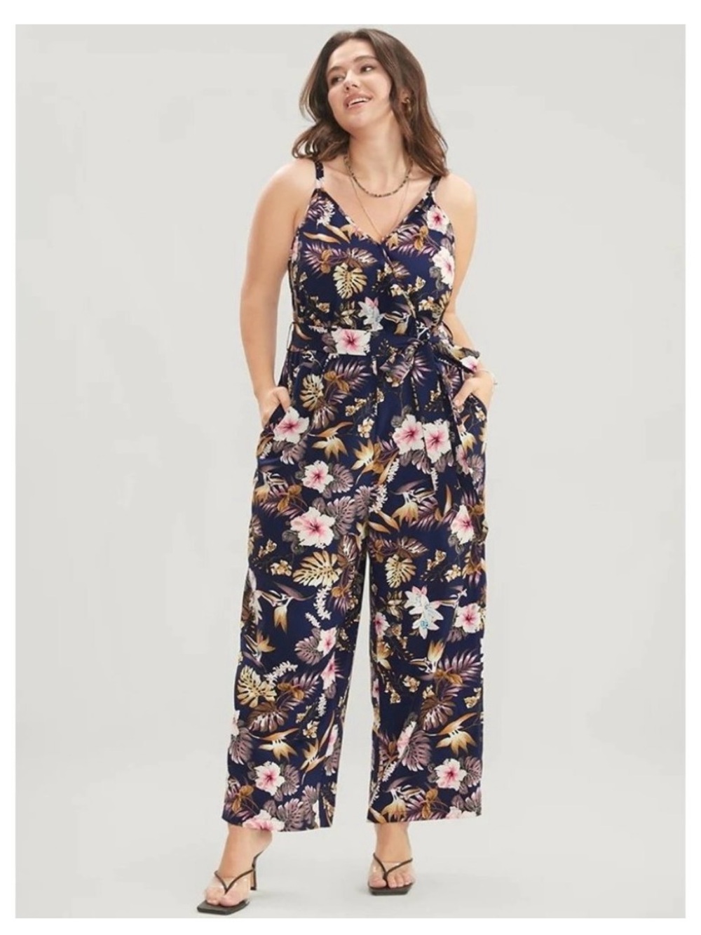 BloomChic Tropical Wide-Leg Jumpsuit